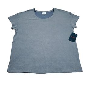 Tommy John Women's Waffle Lounge Tee Shirt Top Gray Size Medium Short Sleeve